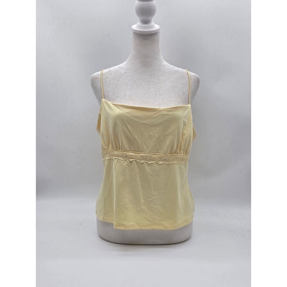 Wild Fable Women's L Yellow Lace Trim Cami Tank Top NWT 101-571